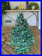 Vintage Ceramic Christmas Tree 15 Lights Star Base Green