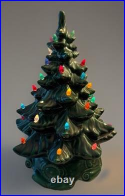 Vintage Ceramic Christmas Tree 15 Tall- Has Imperfections- Lights Up