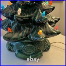 Vintage Ceramic Christmas Tree 15 Tall- Has Imperfections- Lights Up