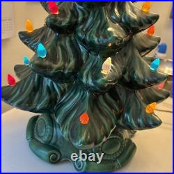 Vintage Ceramic Christmas Tree 15 Tall- Has Imperfections- Lights Up