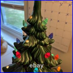 Vintage Ceramic Christmas Tree 15 Tall- Has Imperfections- Lights Up