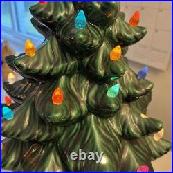 Vintage Ceramic Christmas Tree 15 Tall- Has Imperfections- Lights Up