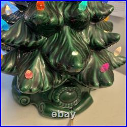Vintage Ceramic Christmas Tree 15 Tall- Has Imperfections- Lights Up