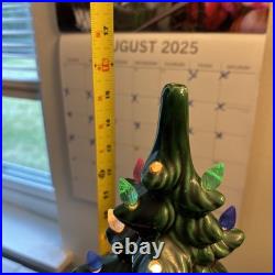 Vintage Ceramic Christmas Tree 15 Tall- Has Imperfections- Lights Up