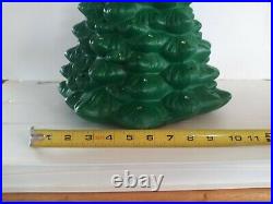 Vintage Ceramic Christmas Tree 16 Green With Lighted Base