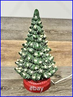 Vintage Ceramic Christmas Tree 16 Oval Shaped With Round Base