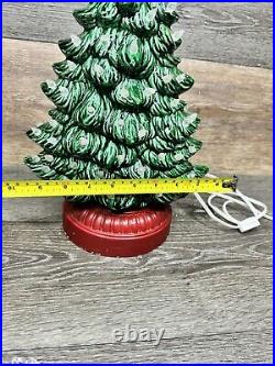 Vintage Ceramic Christmas Tree 16 Oval Shaped With Round Base