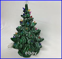 Vintage Ceramic Christmas Tree 18 Approx Lighted Signed dated 1976 MINT