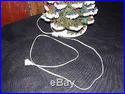 Vintage Ceramic Christmas Tree 19 Music Box Flocked Snow Musical Holly