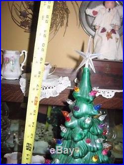 Vintage Ceramic Christmas Tree 19 Musical Multicolored Free Shipping