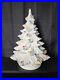 Vintage Ceramic Christmas Tree 19 with Holly Base Nowell's Mold White Multicolor