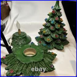 Vintage Ceramic Christmas Tree 21 x 13 Lighted Base 3 Pieces Nowell Mold Vintage Ceramic Christmas Tree 21 x 13 Lighted Base 3 Pieces Nowell Mold