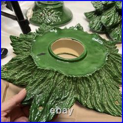 Vintage Ceramic Christmas Tree 21 x 13 Lighted Base 3 Pieces Nowell Mold