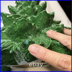 Vintage Ceramic Christmas Tree 21 x 13 Lighted Base 3 Pieces Nowell Mold