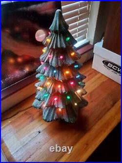 Vintage Ceramic Christmas Tree 23 Inches Tall with shipping box