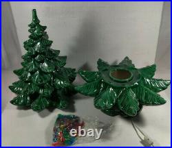 Vintage Ceramic Christmas Tree 24 Inch 2 Piece multicolor lights large