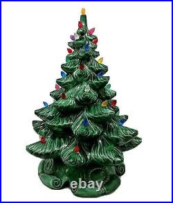 Vintage Ceramic Christmas Tree ATLANTIC MOLD 16 Lighted Signed xtra lights 1970