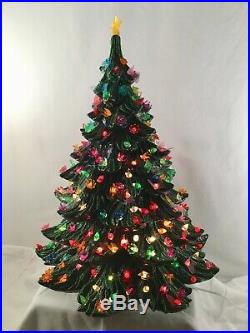 Vintage Ceramic Christmas Tree & Base Extra Large Detailed 21.5 x 16 Nowells