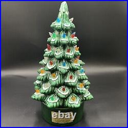 Vintage Ceramic Christmas Tree Decanter Corked Kentucky Bourbon Snow Capped 1980