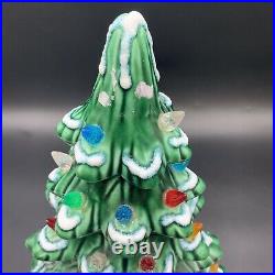 Vintage Ceramic Christmas Tree Decanter Corked Kentucky Bourbon Snow Capped 1980