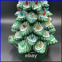 Vintage Ceramic Christmas Tree Decanter Corked Kentucky Bourbon Snow Capped 1980