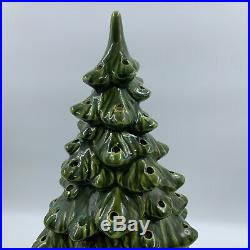 Vintage Ceramic Christmas Tree Ex Large 19 Tall No Base No Bulbs Chips READ