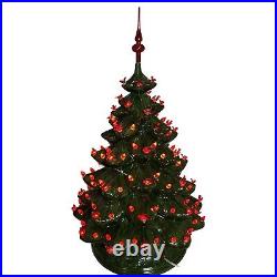 Vintage Ceramic Christmas Tree Extra Large 25 Tall Complete Red Bird Lights