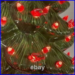 Vintage Ceramic Christmas Tree Extra Large 25 Tall Complete Red Bird Lights