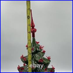 Vintage Ceramic Christmas Tree Extra Large 25 Tall Complete Red Bird Lights