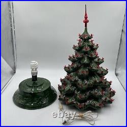 Vintage Ceramic Christmas Tree Extra Large 25 Tall Complete Red Bird Lights