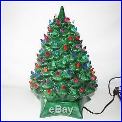 Vintage Ceramic Christmas Tree Green Lighted 15 99 Lights Free Shipping