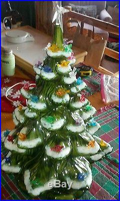 Vintage Ceramic Christmas Tree Holiday Decoration 9 1/2 as pictured