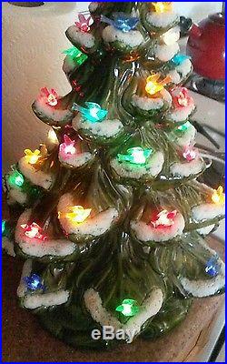 Vintage Ceramic Christmas Tree Holiday Decoration 9 1/2 as pictured