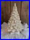 Vintage Ceramic Christmas Tree Iridescent White 22 Light + Music Box MCM