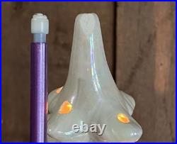 Vintage Ceramic Christmas Tree Iridescent White 22 Light + Music Box MCM Vintage Ceramic Christmas Tree Iridescent White 22 Light + Music Box MCM