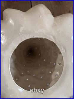 Vintage Ceramic Christmas Tree Iridescent White 22 Light + Music Box MCM