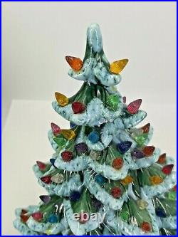Vintage Ceramic Christmas Tree Large Snow Flocked Approx. 20 Tall Beautiful
