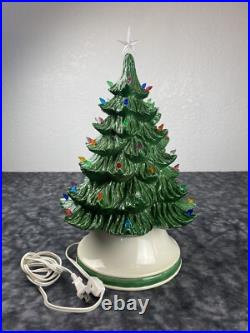 Vintage Ceramic Christmas Tree Large Tall 13 With Light Base