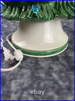 Vintage Ceramic Christmas Tree Large Tall 13 With Light Base Vintage Ceramic Christmas Tree Large Tall 13 With Light Base