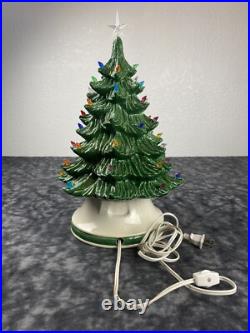 Vintage Ceramic Christmas Tree Large Tall 13 With Light Base