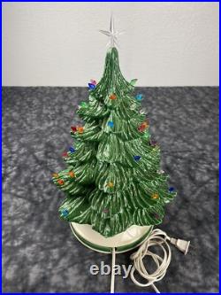 Vintage Ceramic Christmas Tree Large Tall 13 With Light Base