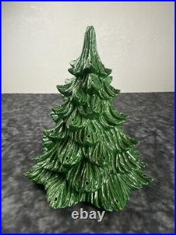 Vintage Ceramic Christmas Tree Large Tall 13 With Light Base