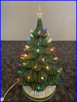 Vintage Ceramic Christmas Tree Large Tall 13 With Light Base Vintage Ceramic Christmas Tree Large Tall 13 With Light Base