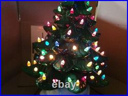 Vintage Ceramic Christmas Tree Light Up 17 With Base READ & SEE PICS