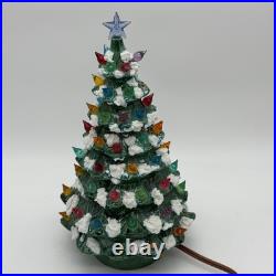 Vintage Ceramic Christmas Tree Light Up Multi-Color Snow Star With Lamp Base Vintage Ceramic Christmas Tree Light Up Multi-Color Snow Star With Lamp Base