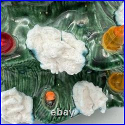 Vintage Ceramic Christmas Tree Light Up Multi-Color Snow Star With Lamp Base Vintage Ceramic Christmas Tree Light Up Multi-Color Snow Star With Lamp Base