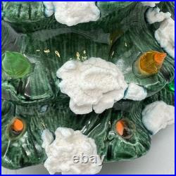 Vintage Ceramic Christmas Tree Light Up Multi-Color Snow Star With Lamp Base Vintage Ceramic Christmas Tree Light Up Multi-Color Snow Star With Lamp Base