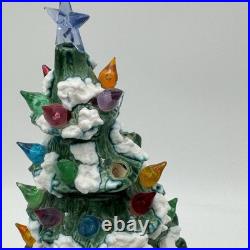 Vintage Ceramic Christmas Tree Light Up Multi-Color Snow Star With Lamp Base Vintage Ceramic Christmas Tree Light Up Multi-Color Snow Star With Lamp Base
