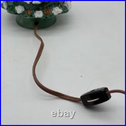 Vintage Ceramic Christmas Tree Light Up Multi-Color Snow Star With Lamp Base