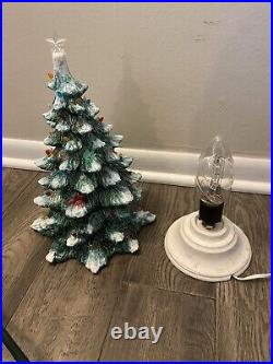 Vintage Ceramic Christmas Tree Light With Birds And Lights By Artist Micki 12